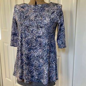 J. JILL Gray Animal Print Top Petite Small  EUC